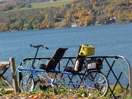 bike and lake