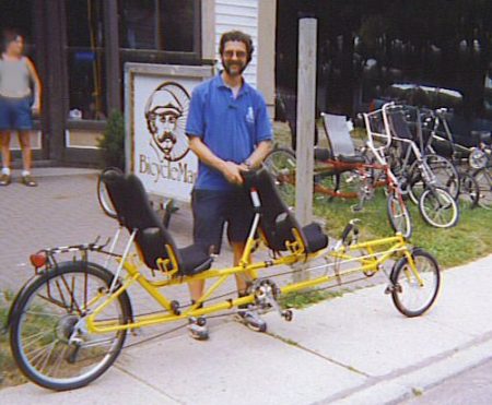 Longbikes Gulfstream Tandem in front of our old shop